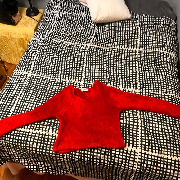 Sweaters - Vibrant Red Q&A long sleeve sweater. Sz small super soft, or be medium petite